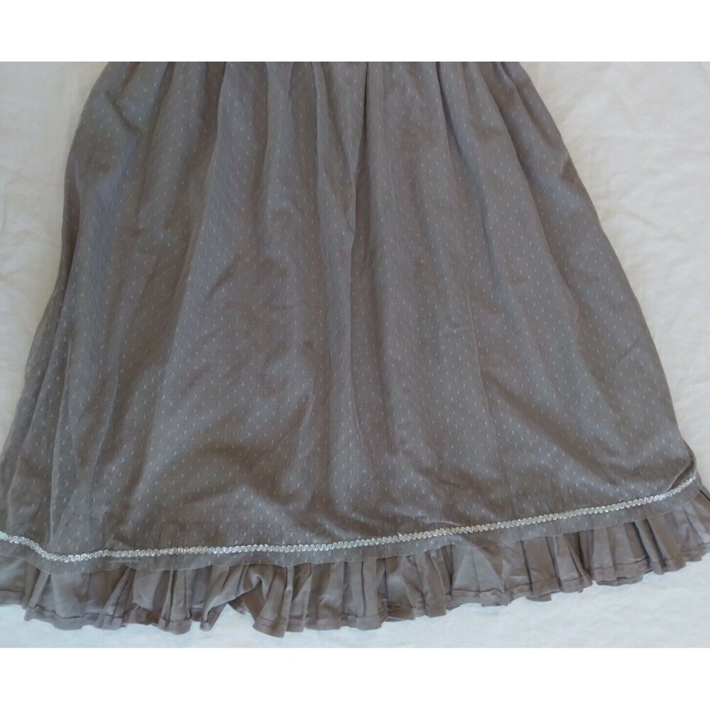 Daytrip Dress Gray Strappy Babydoll Lace Ruffles Rhinestones Beads Womens Medium - Picture 3 of 7